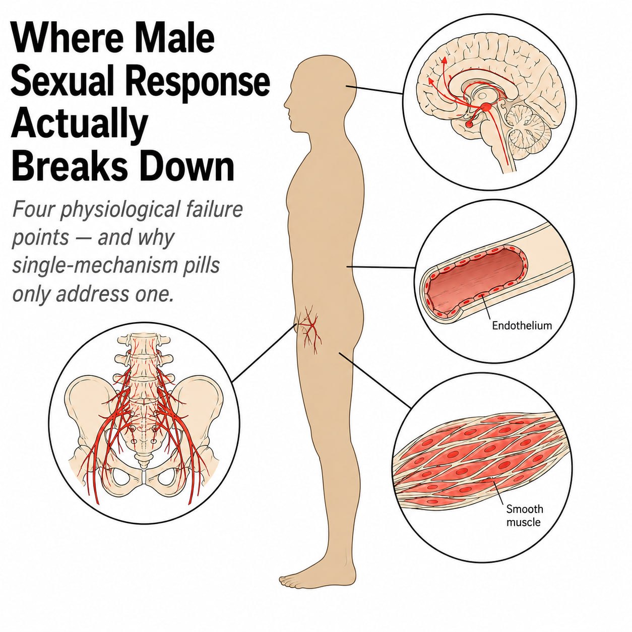 Diagram of where male sexual response breaks down