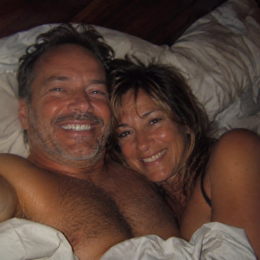 Couple smiling together